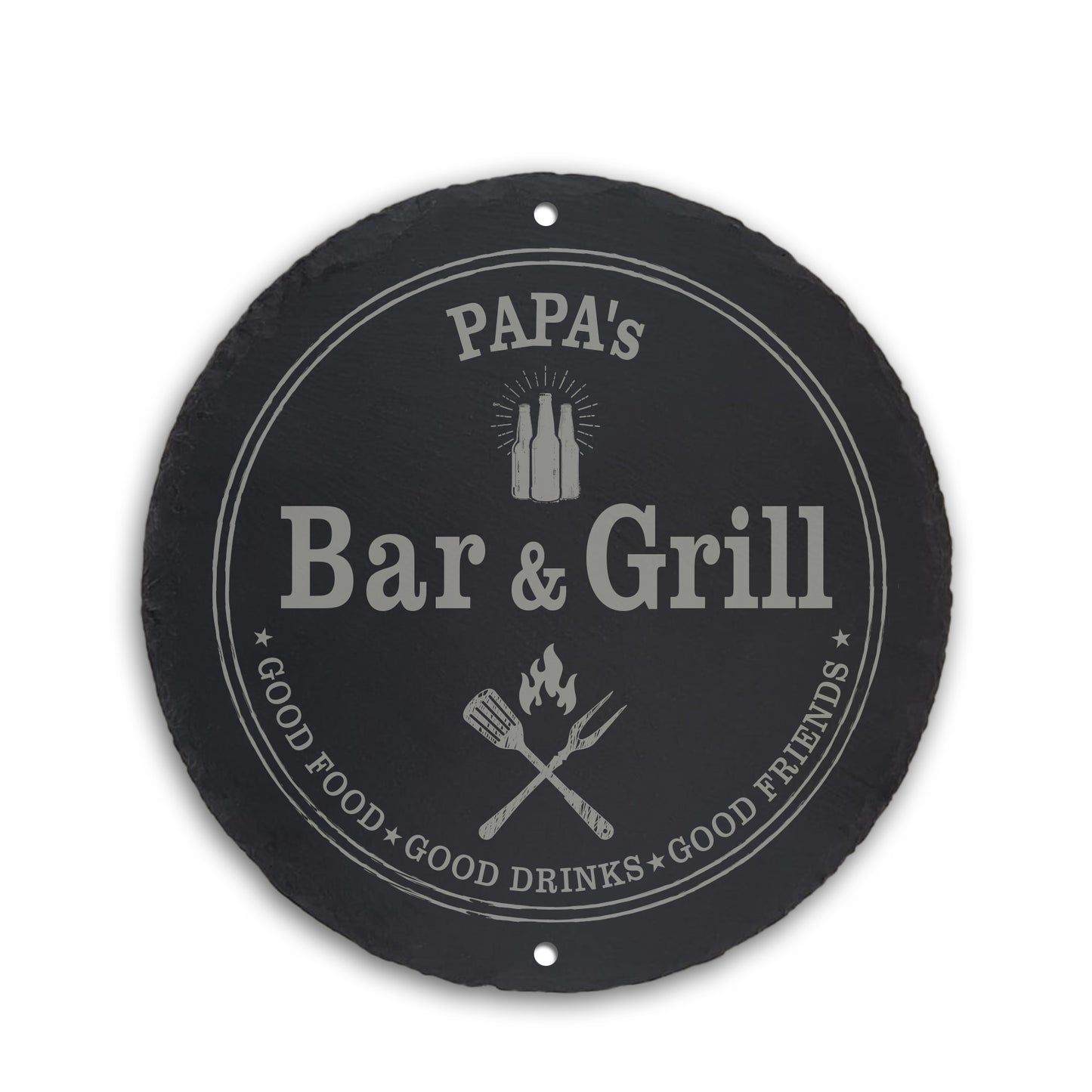 BAR & GRILL - Personalisiertes Schieferschild - Jeske Design