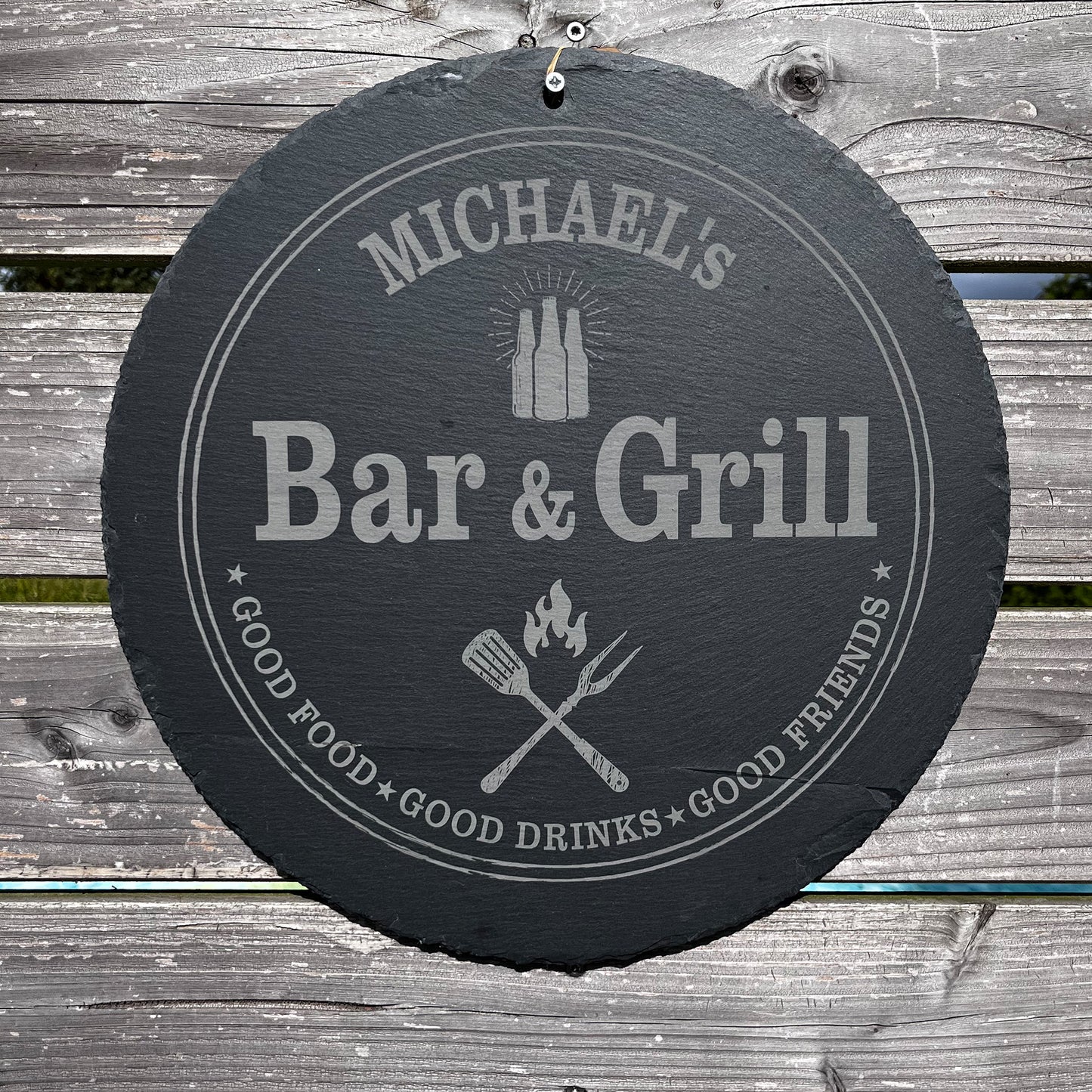 BAR & GRILL - Personalisiertes Schieferschild - Jeske Design