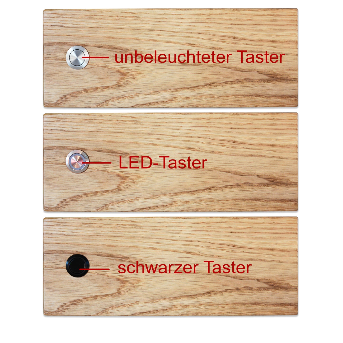 Holz Klingelschild aus EICHE - Motiv HAUSTIER - Jeske Design