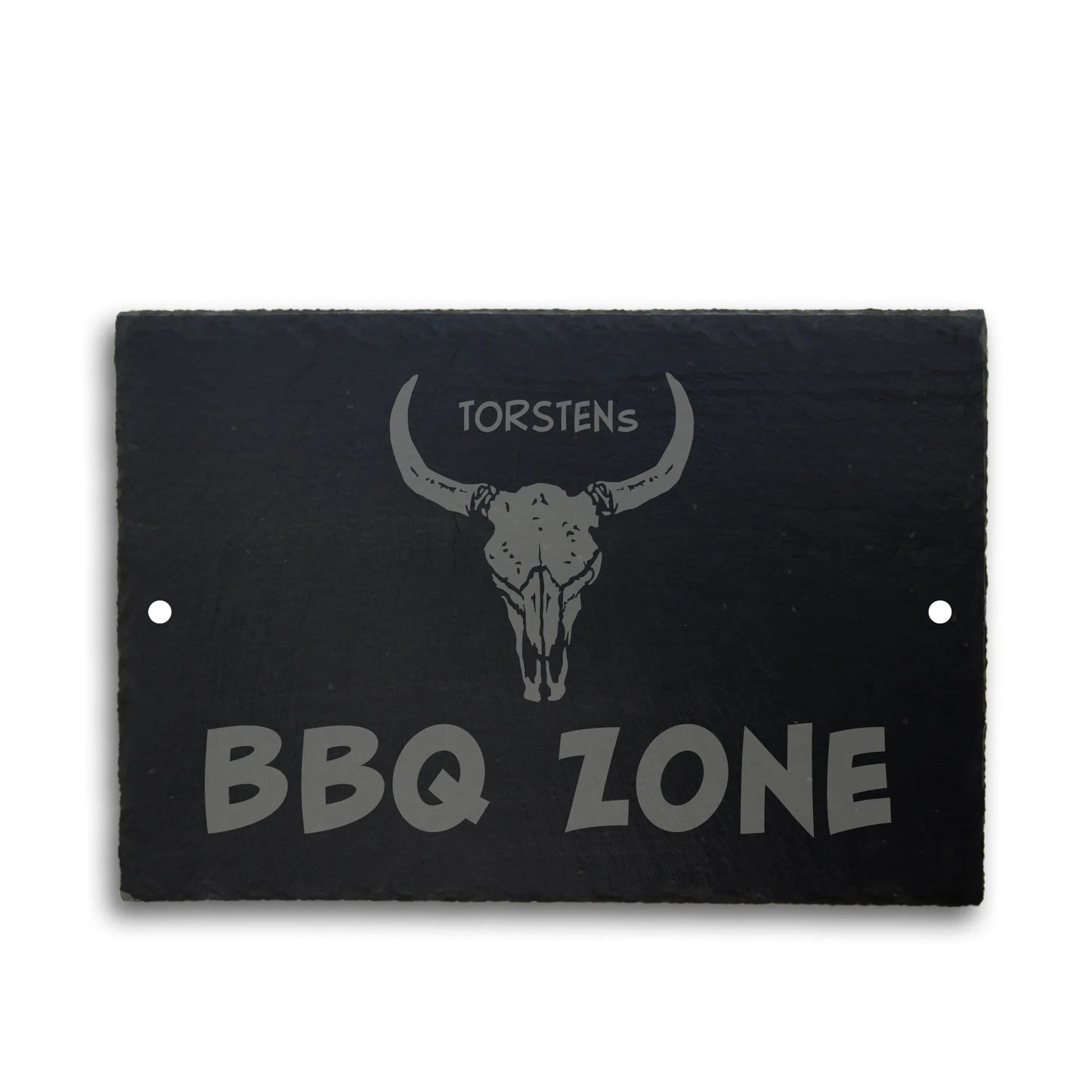 BBQ-ZONE - Personalisiertes Schieferschild für die BBQ-Lounge - Jeske Design