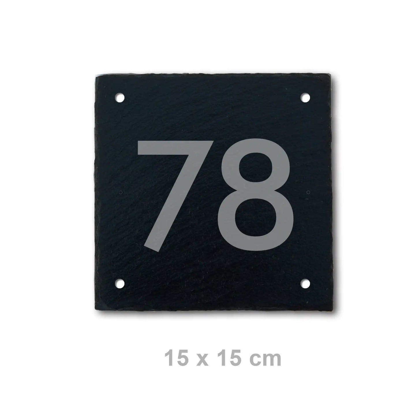 Moderne Hausnummer auf Schieferschild - moderne Ziffern - Jeske Design