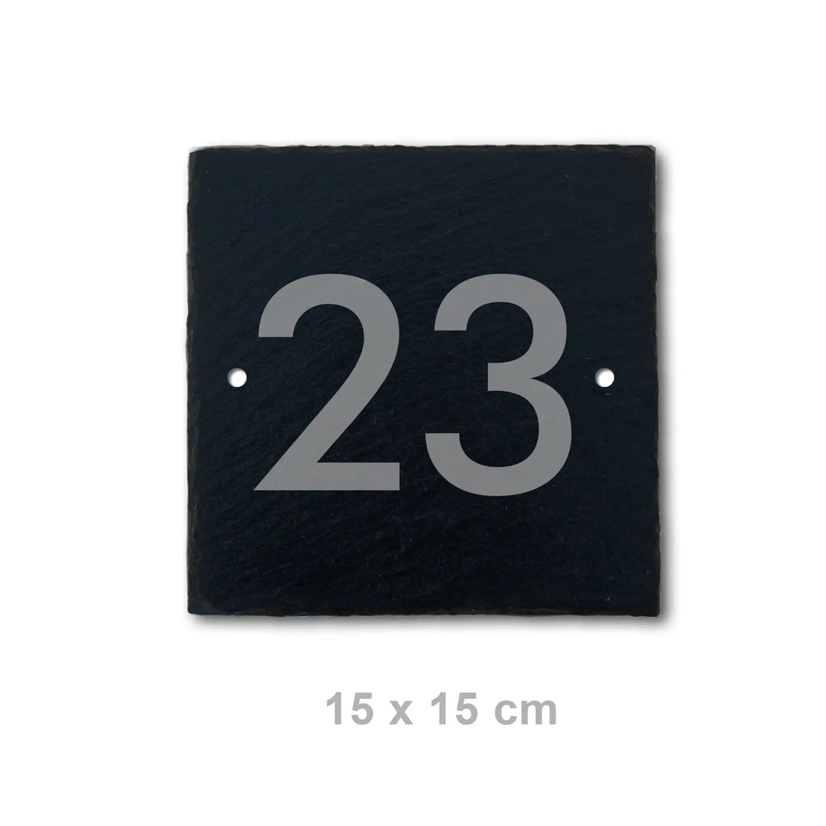 Moderne Hausnummer auf Schieferschild - moderne Ziffern - Jeske Design