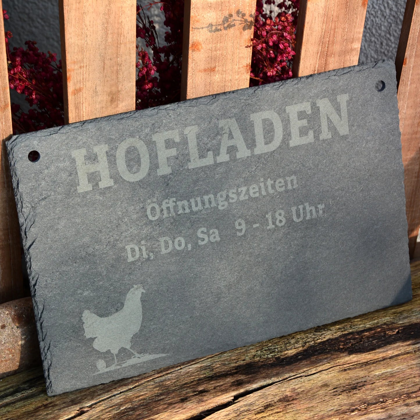 Personalisierbares HOFLADENschild – mit Öffnungszeitenangabe - Jeske Design