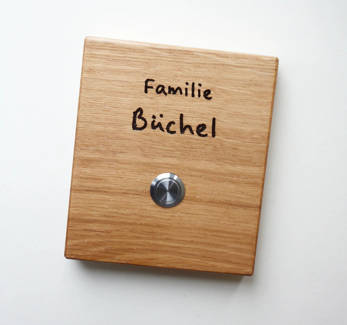Holz Klingelschild aus Eiche - Motiv LORENZEN - Jeske Design