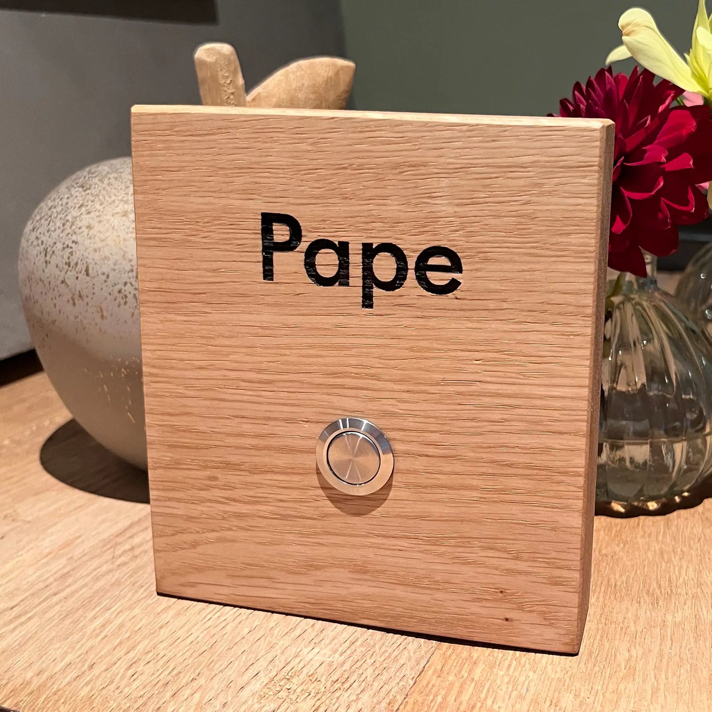 Holz Klingelschild aus Eiche - Motiv HOFFMANN - Jeske Design