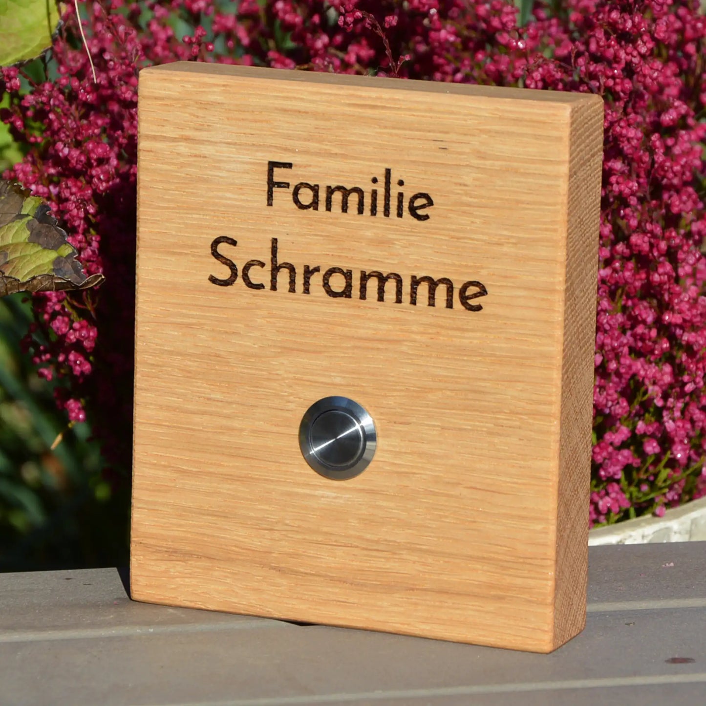 Holz Klingelschild aus Eiche - Motiv HOFFMANN - Jeske Design