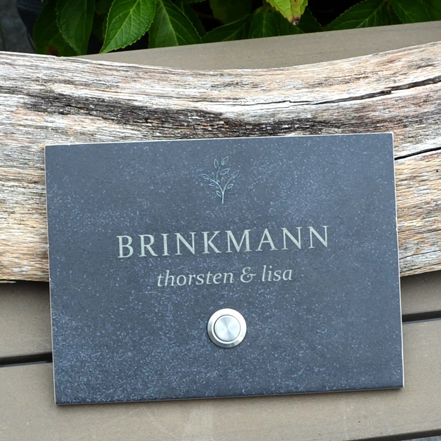 Edles Klingelschild in anthrazit aus Keramik-Steinfeinzeug - Jeske Design
