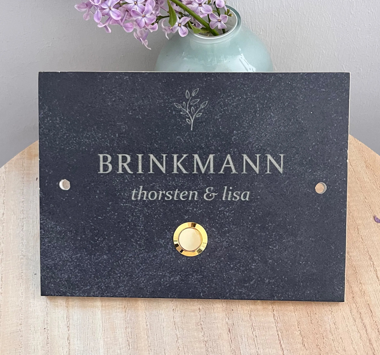 Edles Klingelschild in anthrazit aus Keramik-Steinfeinzeug - Jeske Design