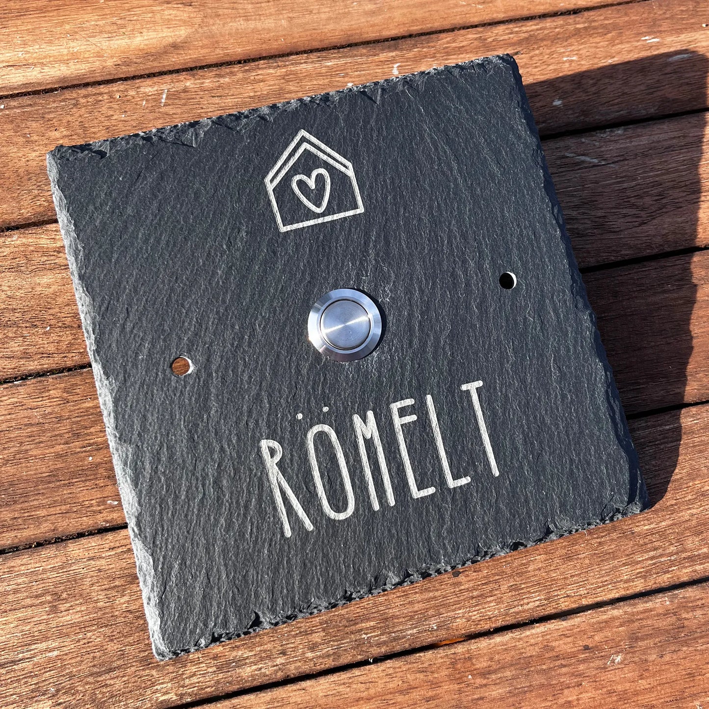Klingelschild aus Schiefer - Motiv PASCHKE - Jeske Design