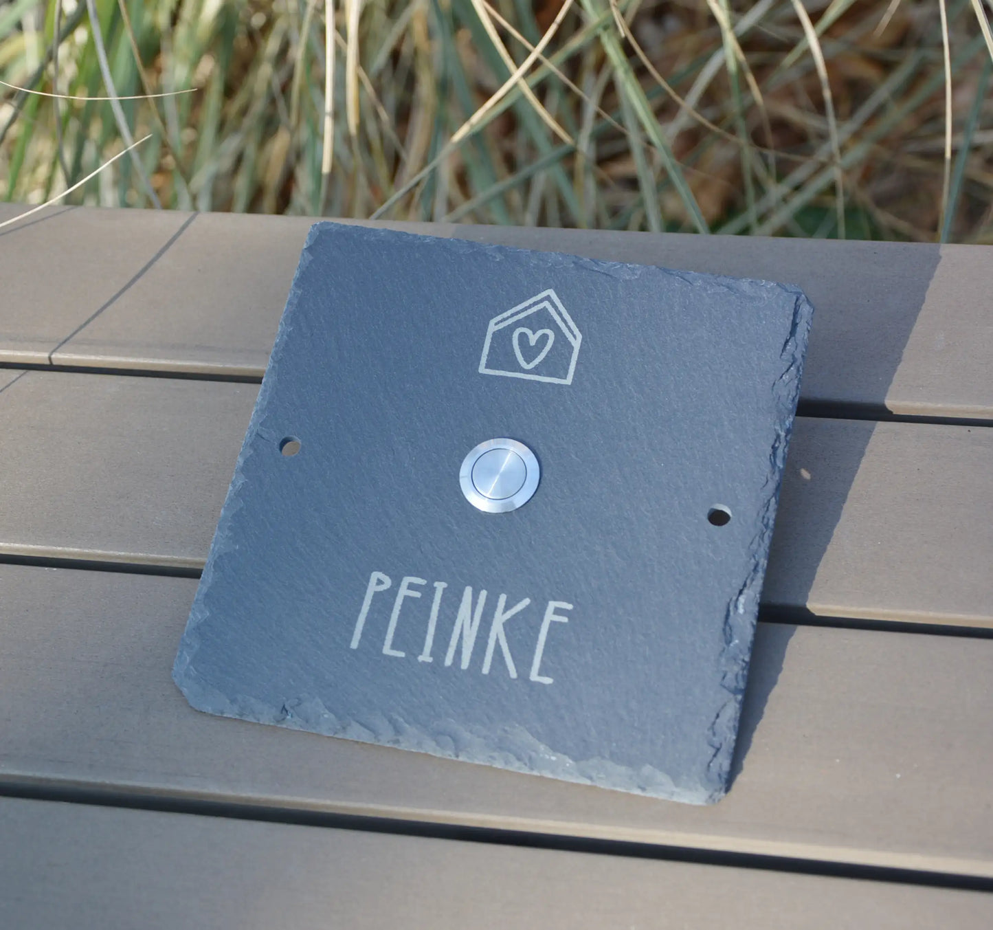 Klingelschild aus Schiefer - Motiv PASCHKE - Jeske Design