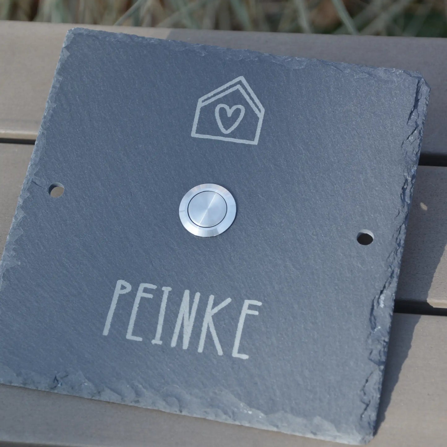 Klingelschild aus Schiefer - Motiv PASCHKE - Jeske Design