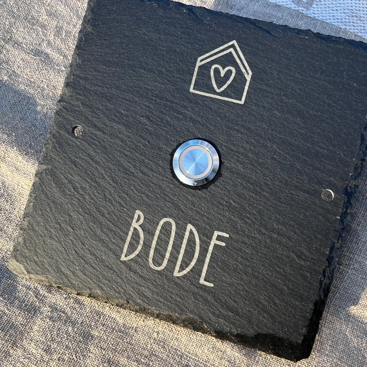 Klingelschild aus Schiefer - Motiv PASCHKE - Jeske Design