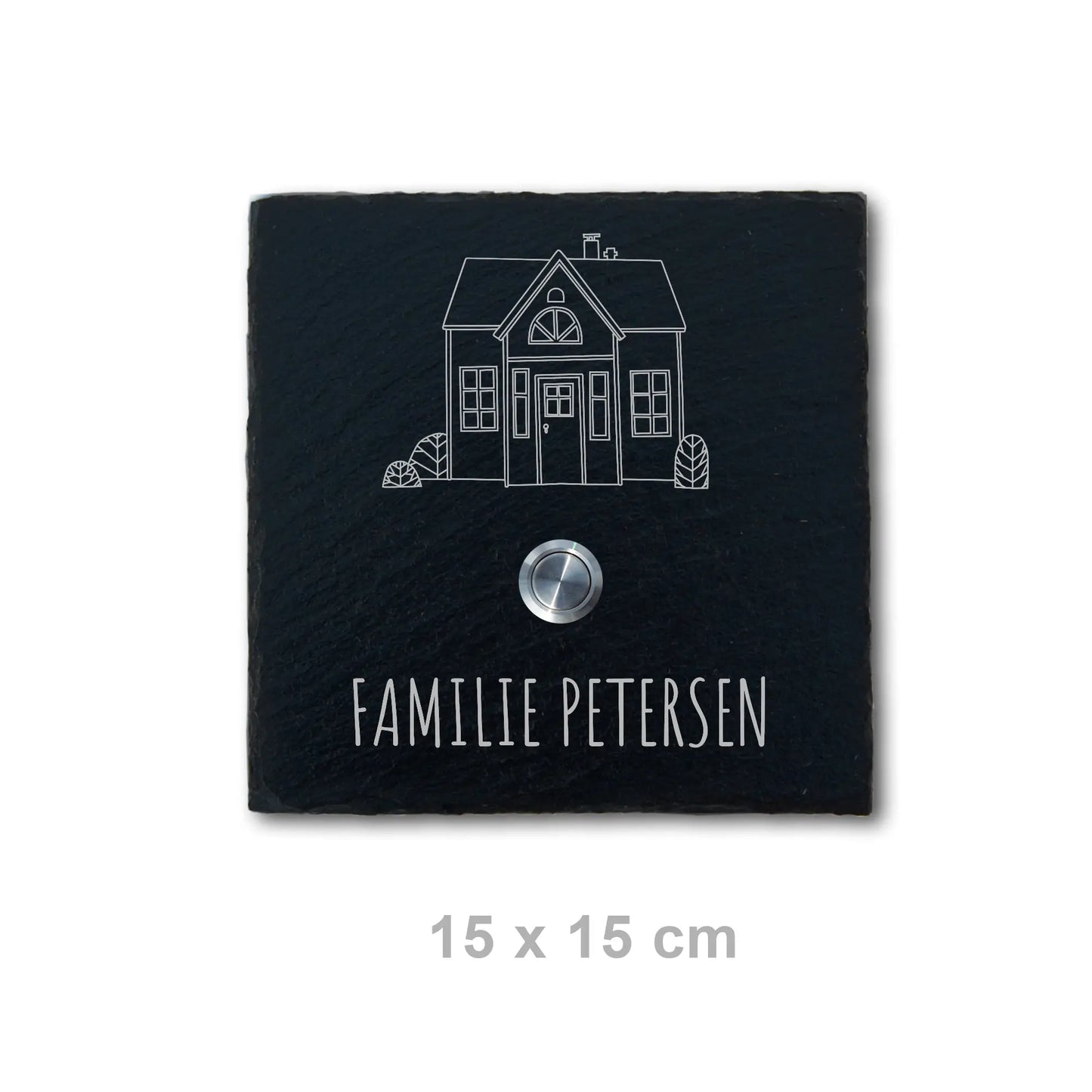 Klingelschild aus Schiefer - Motiv SCHWEDENHAUS - Jeske Design
