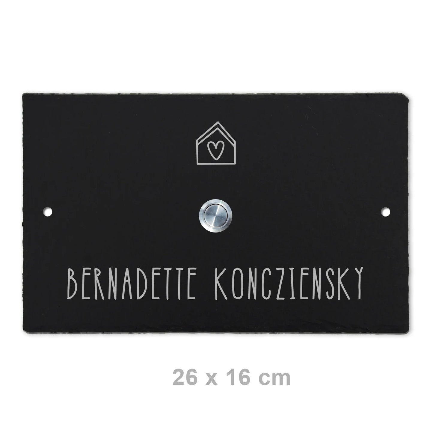 Klingelschild aus Schiefer - Motiv PASCHKE - Jeske Design