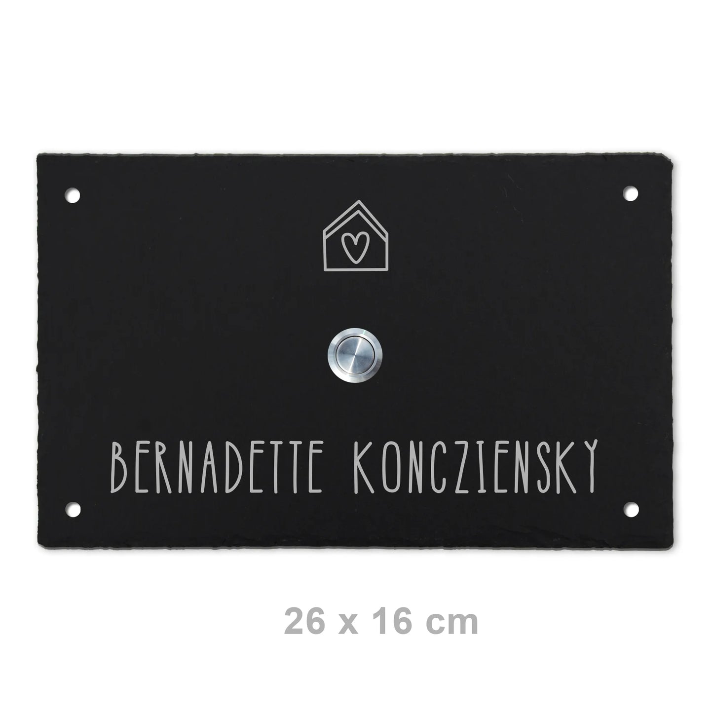 Klingelschild aus Schiefer - Motiv PASCHKE - Jeske Design