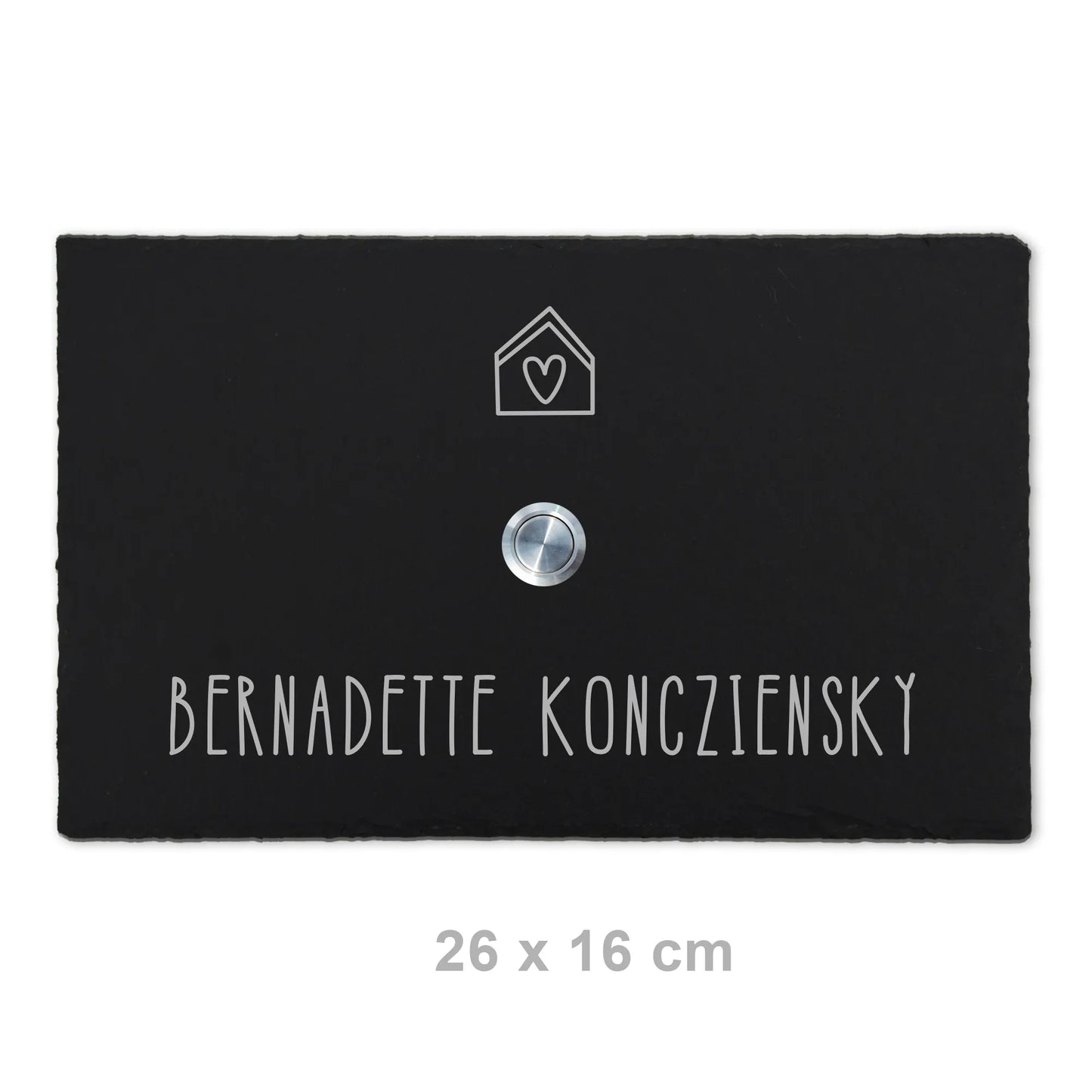 Klingelschild aus Schiefer - Motiv PASCHKE - Jeske Design