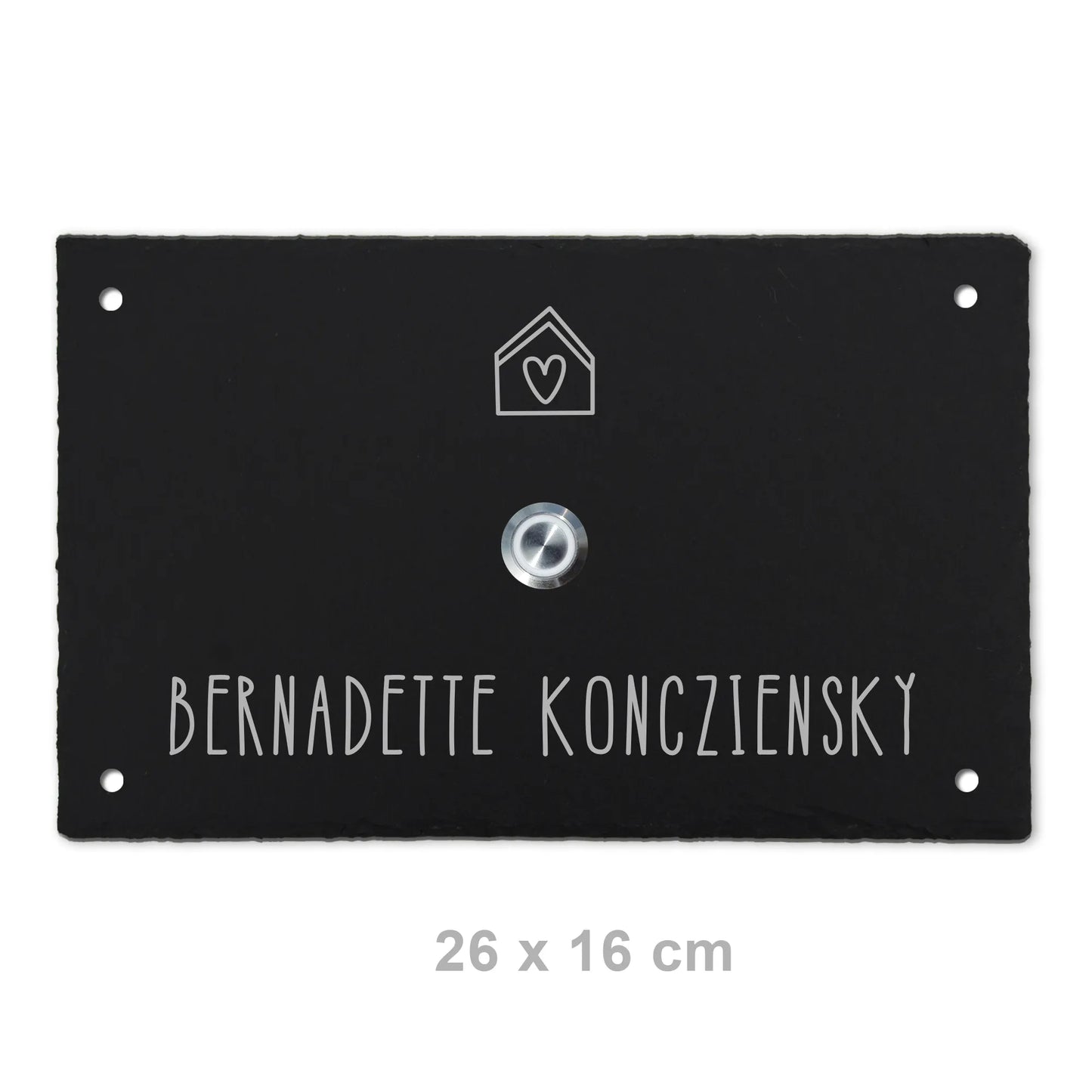 Klingelschild aus Schiefer - Motiv PASCHKE - Jeske Design