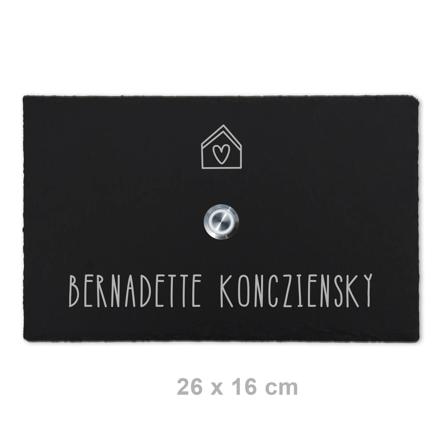 Klingelschild aus Schiefer - Motiv PASCHKE - Jeske Design
