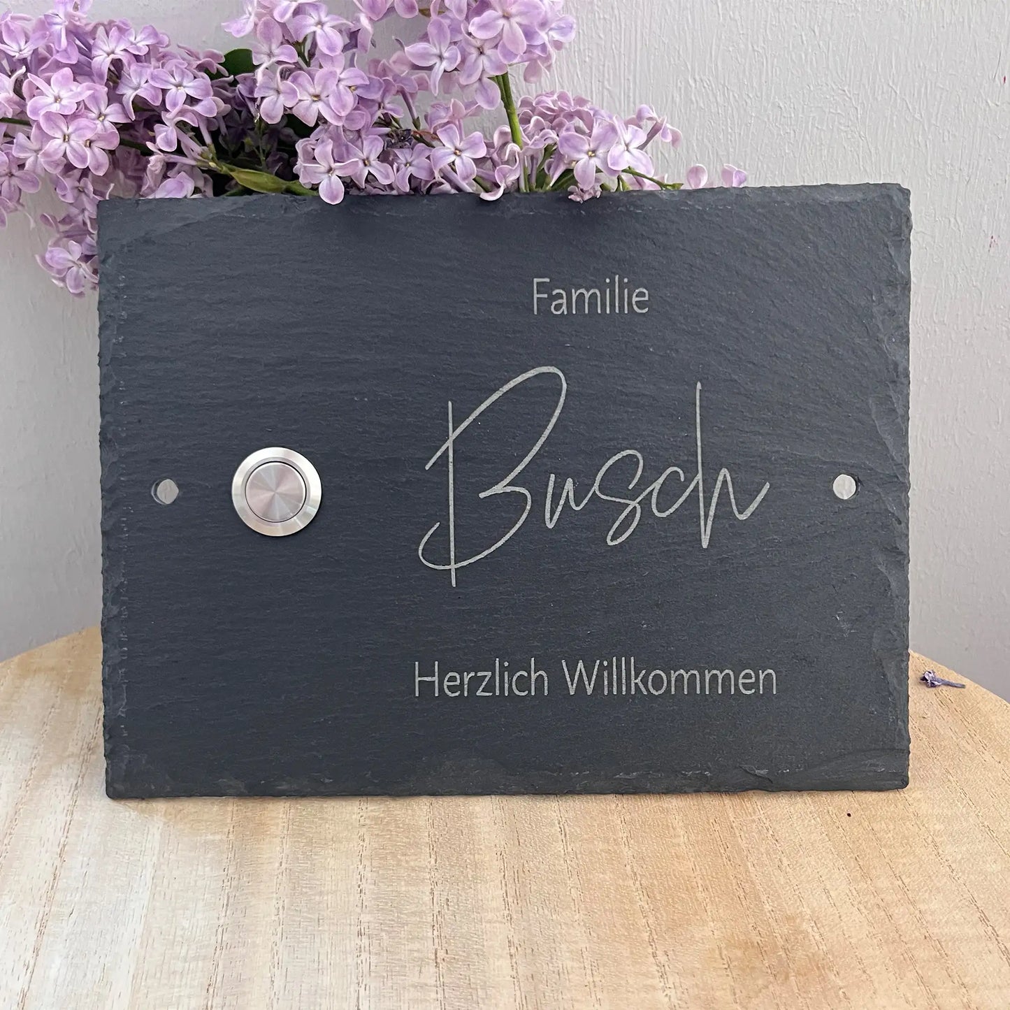 Klingelschild aus Schiefer - Motiv APPELT - Jeske Design