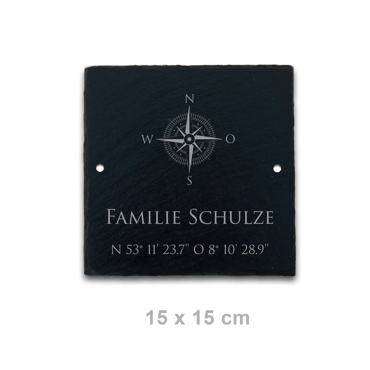 Schiefer Türschild - Motiv KOMPASS - Jeske Design