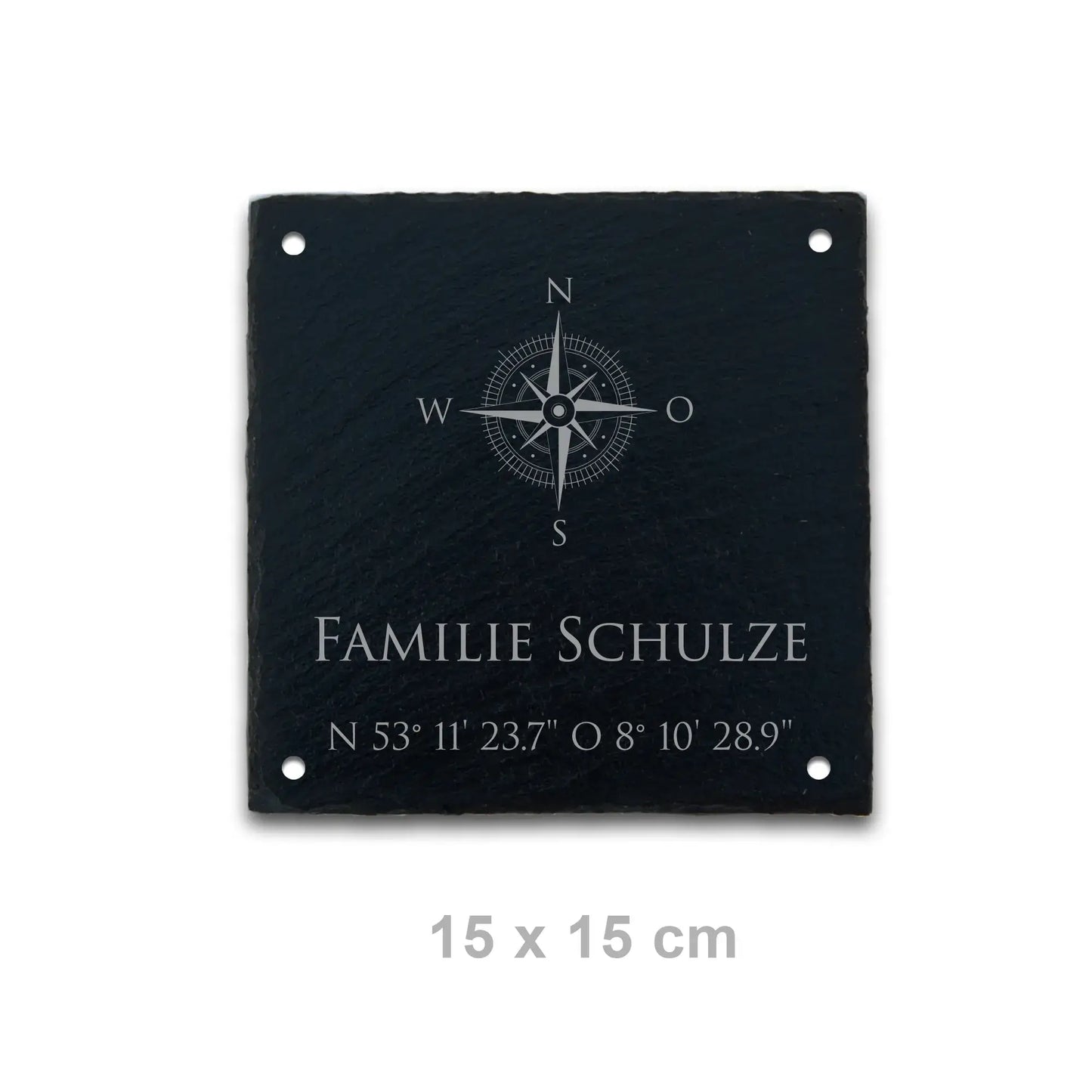 Schiefer Türschild - Motiv KOMPASS - Jeske Design