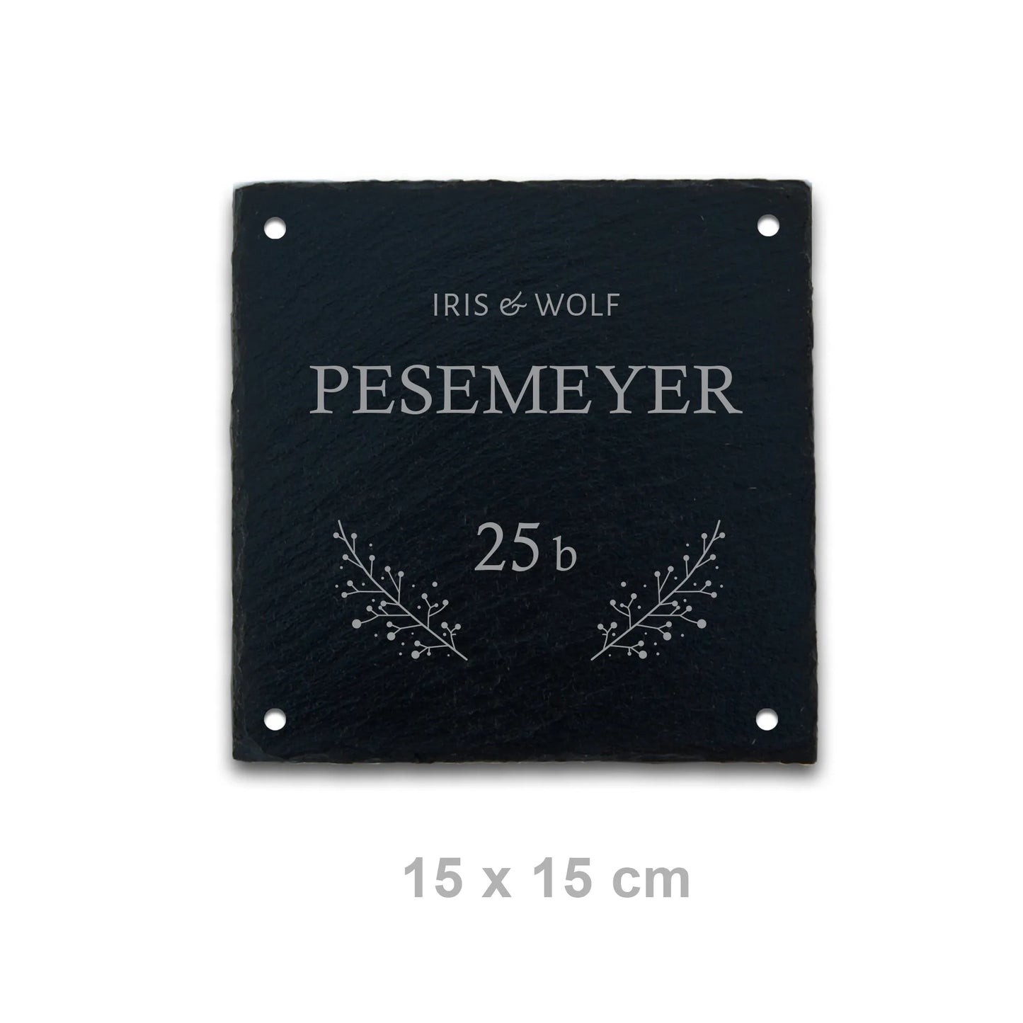 Türschild aus Schiefer - Gravur Motiv POSCHMANN - Jeske Design