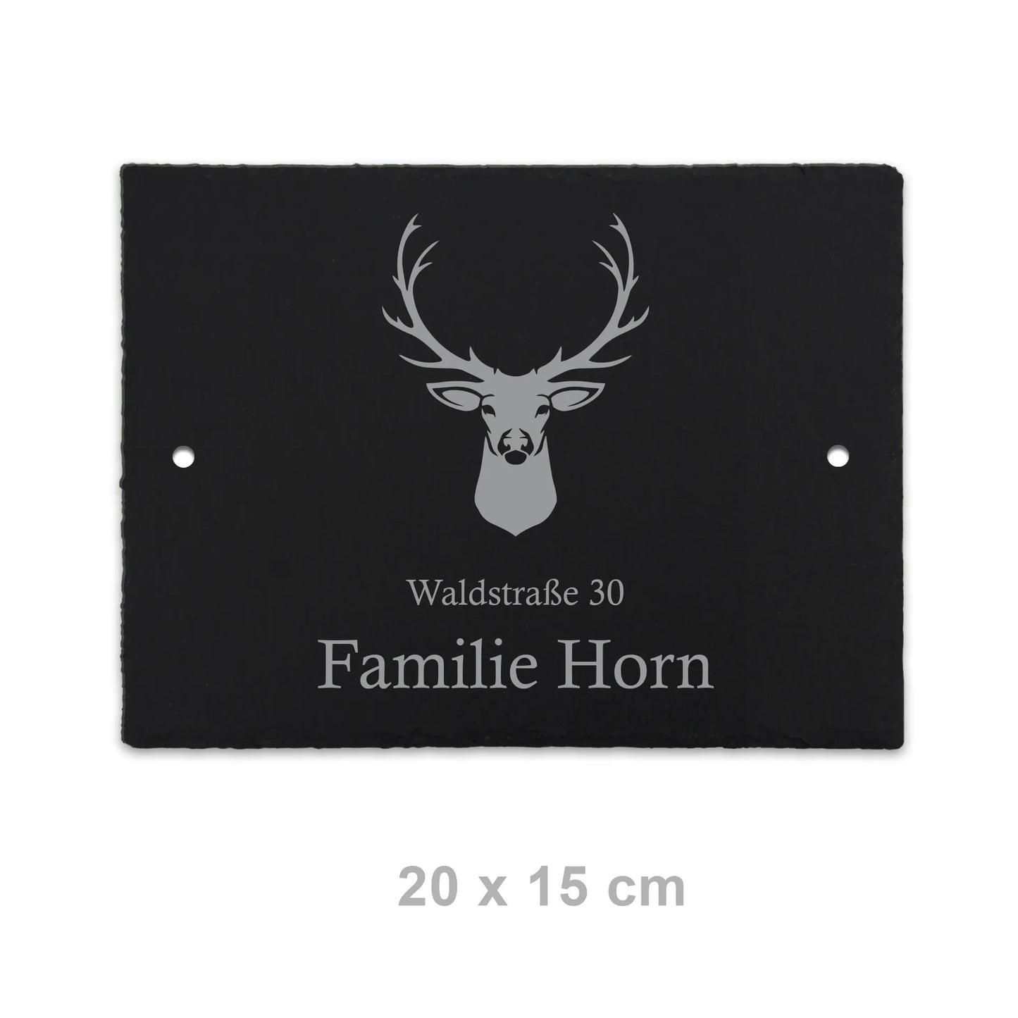 Türschild aus Schiefer - Motiv HIRSCH - Jeske Design
