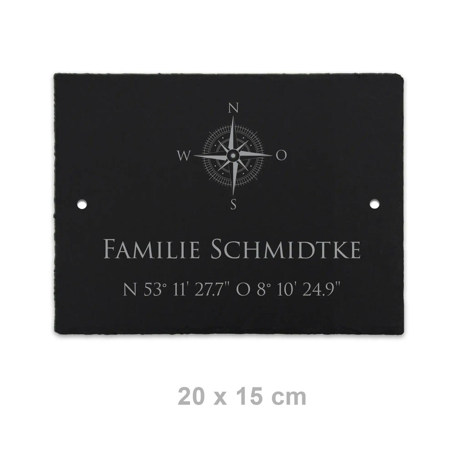 Schiefer Türschild - Motiv KOMPASS - Jeske Design