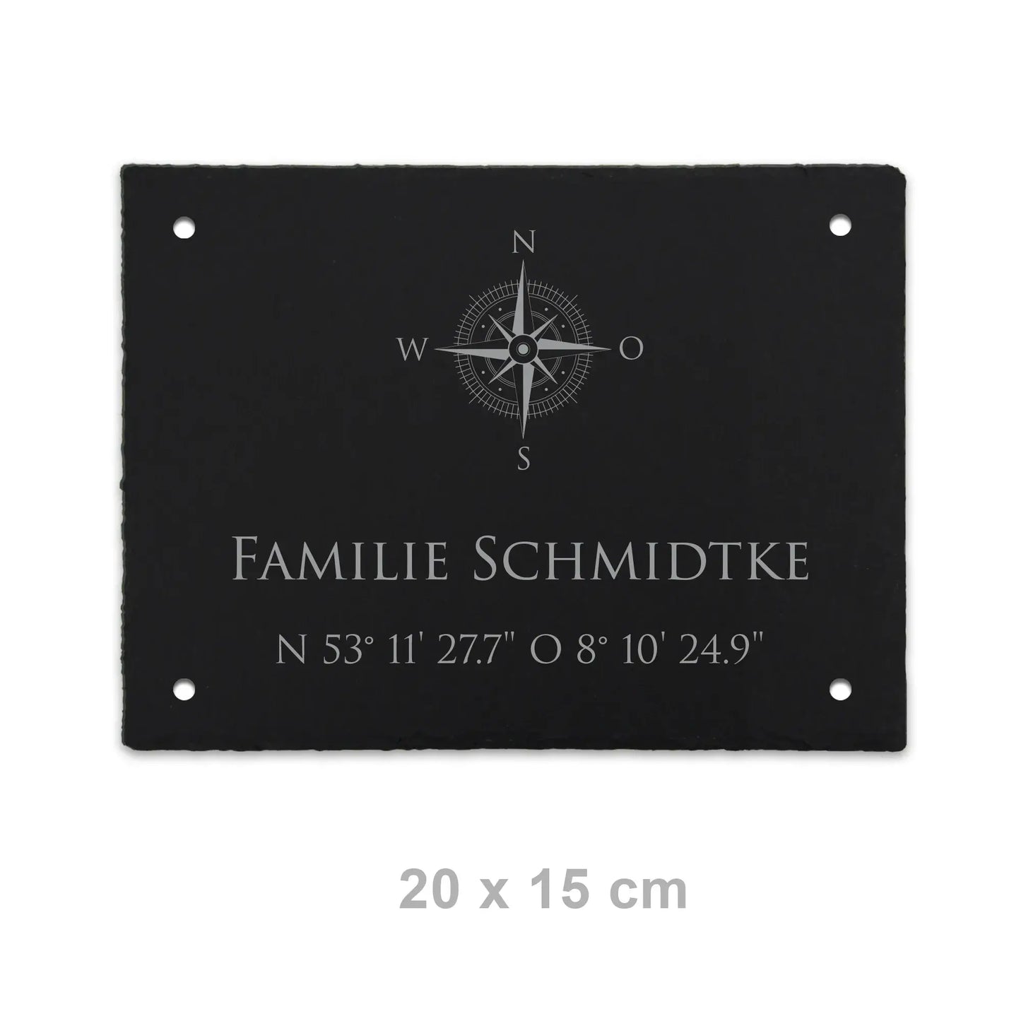 Schiefer Türschild - Motiv KOMPASS - Jeske Design