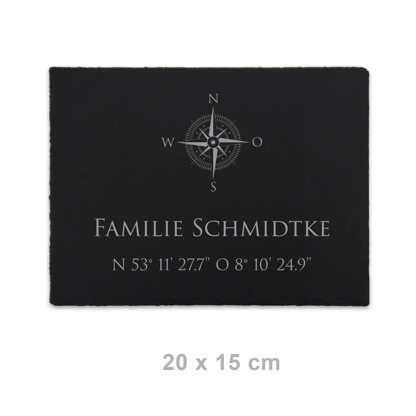 Schiefer Türschild - Motiv KOMPASS - Jeske Design