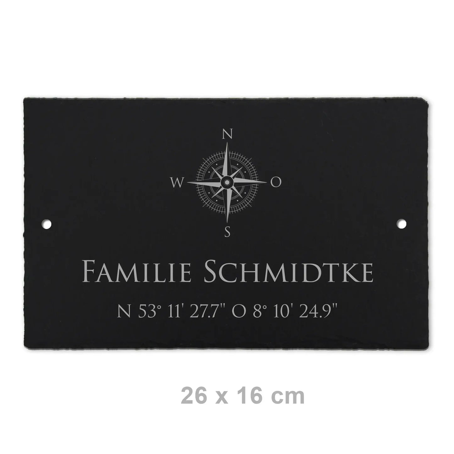 Schiefer Türschild - Motiv KOMPASS - Jeske Design