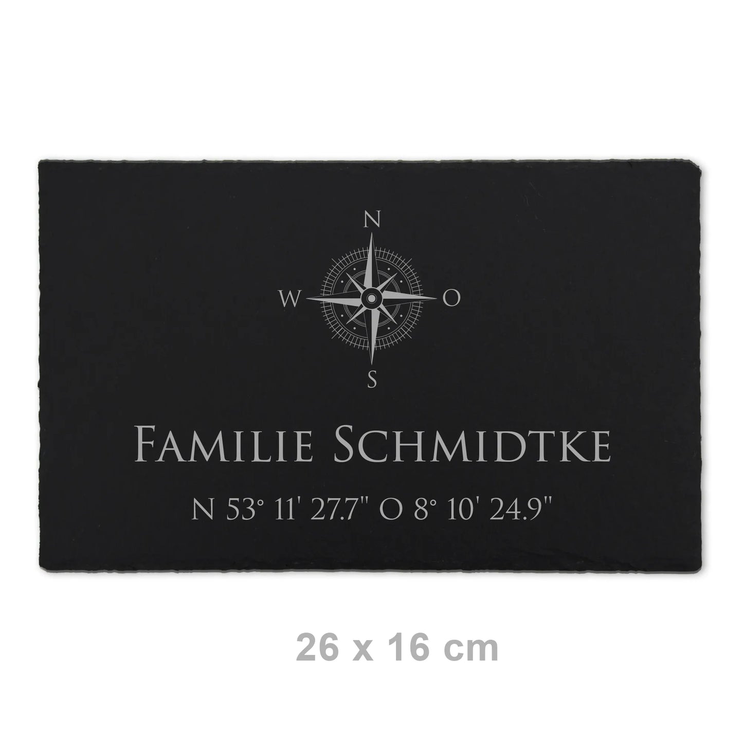 Schiefer Türschild - Motiv KOMPASS - Jeske Design