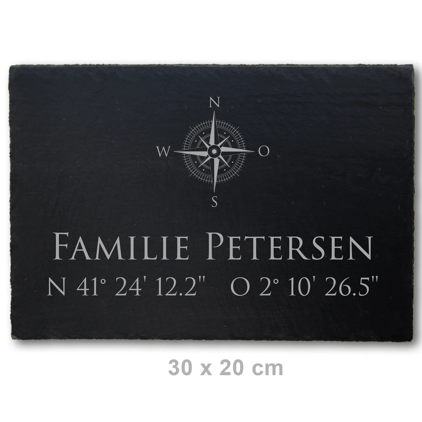 Schiefer Türschild - Motiv KOMPASS - Jeske Design