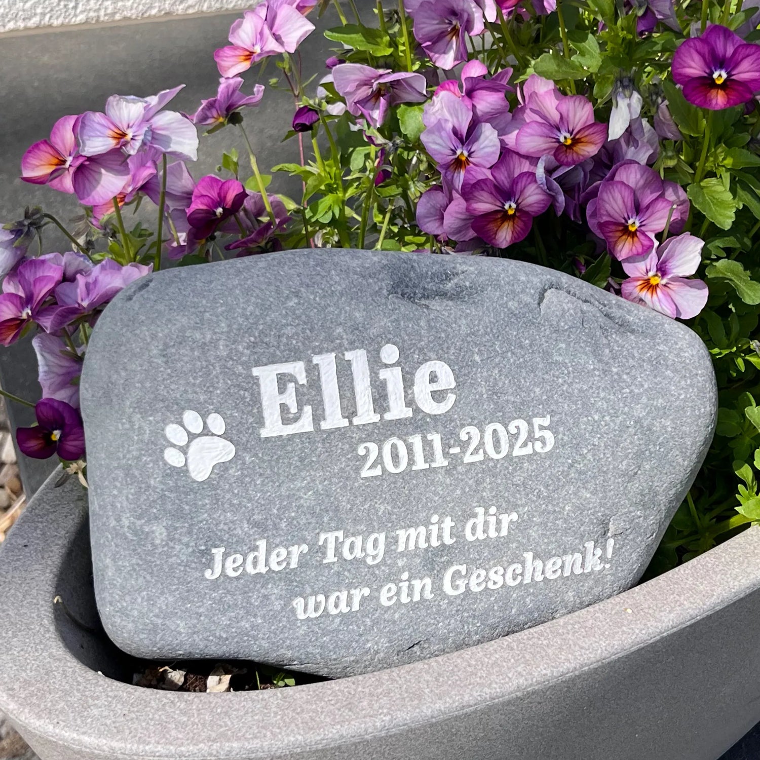 Tiergrabsteine mit Spruch