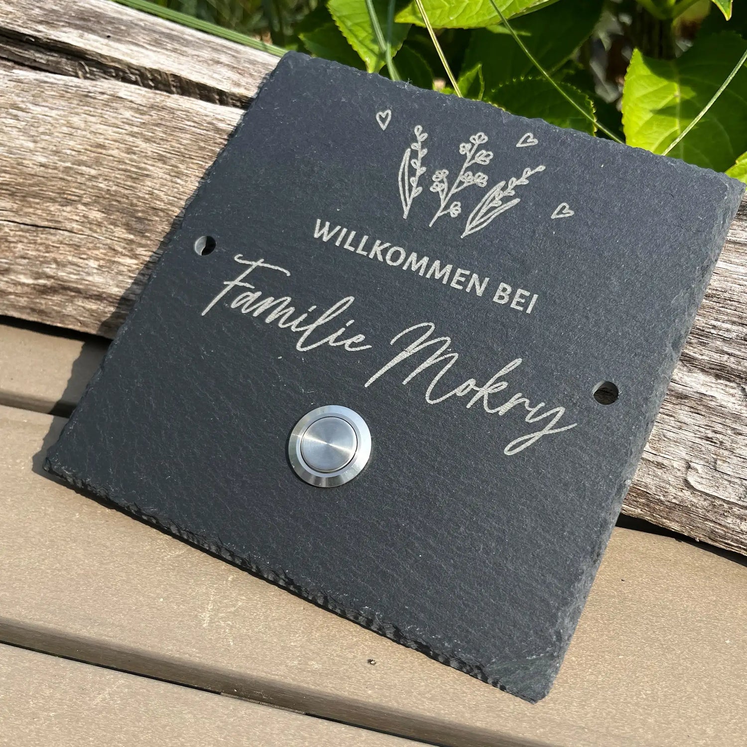 Klingelschilder aus Schiefer - Jeske Design