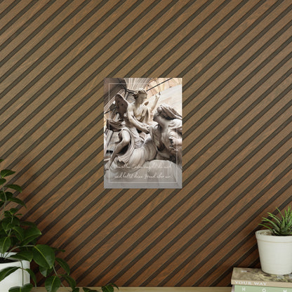 Fotopapier-Poster – „Schutzengel“ Sakrale Skulptur mit philosophischem Text