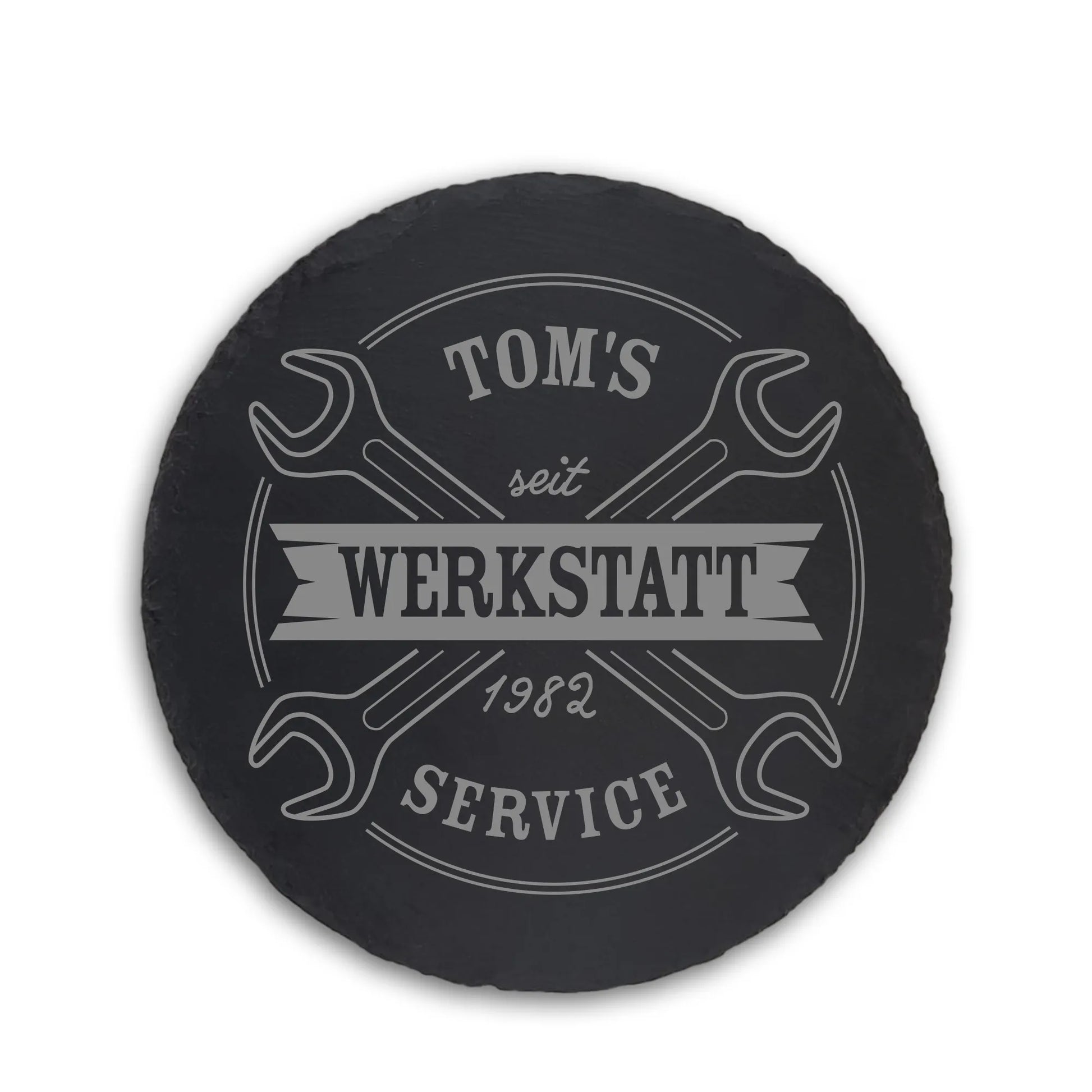 WERKSTATT - Personalisiertes Schieferschild für KFZ Bastler - Jeske Design