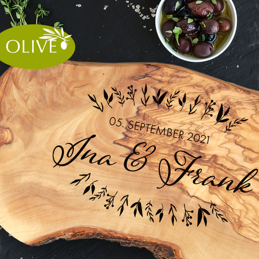 RUSTIC LOVE - Personalisiertes Olivenholzbrett mit Gravur - Jeske Design