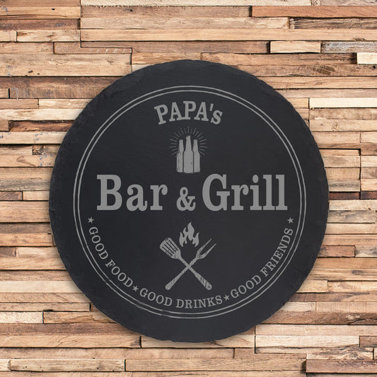 BAR & GRILL - Personalisiertes Schieferschild - Jeske Design