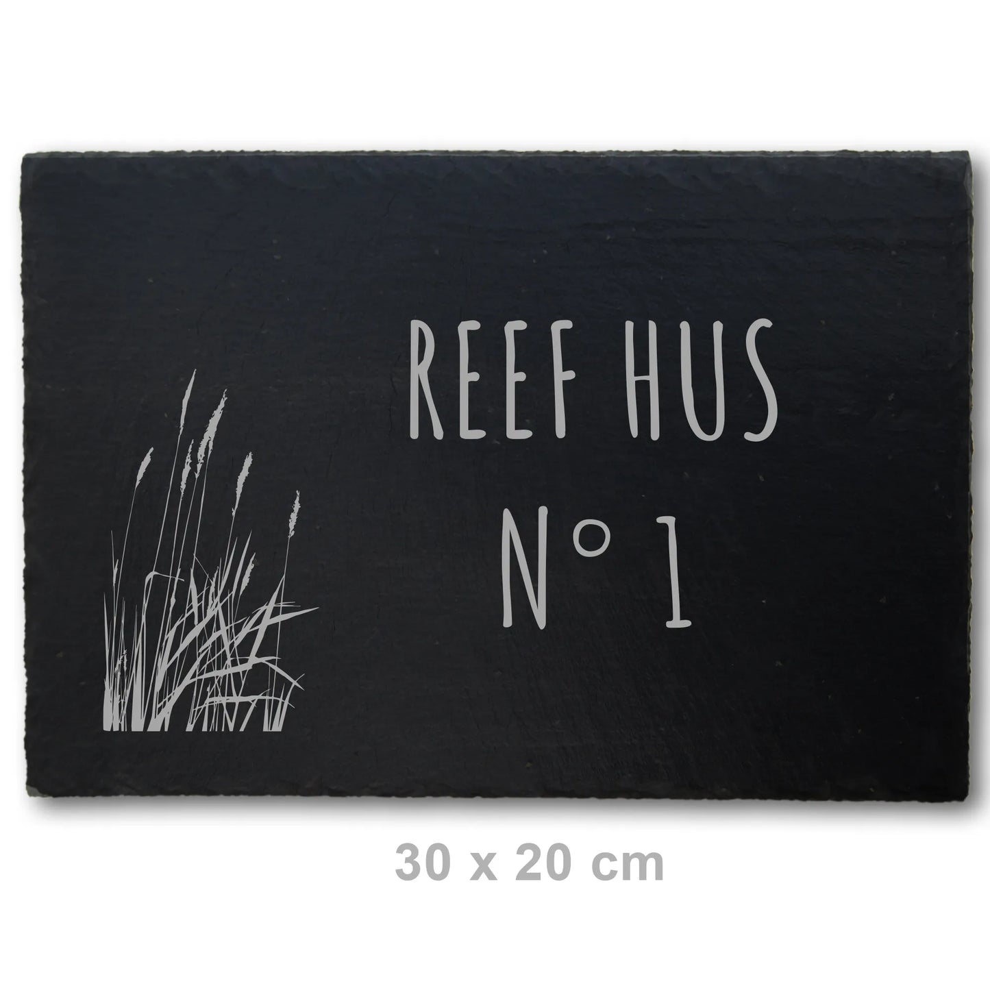 Türschild aus Schiefer - Gravur Motiv STRANDGRAS - Jeske Design