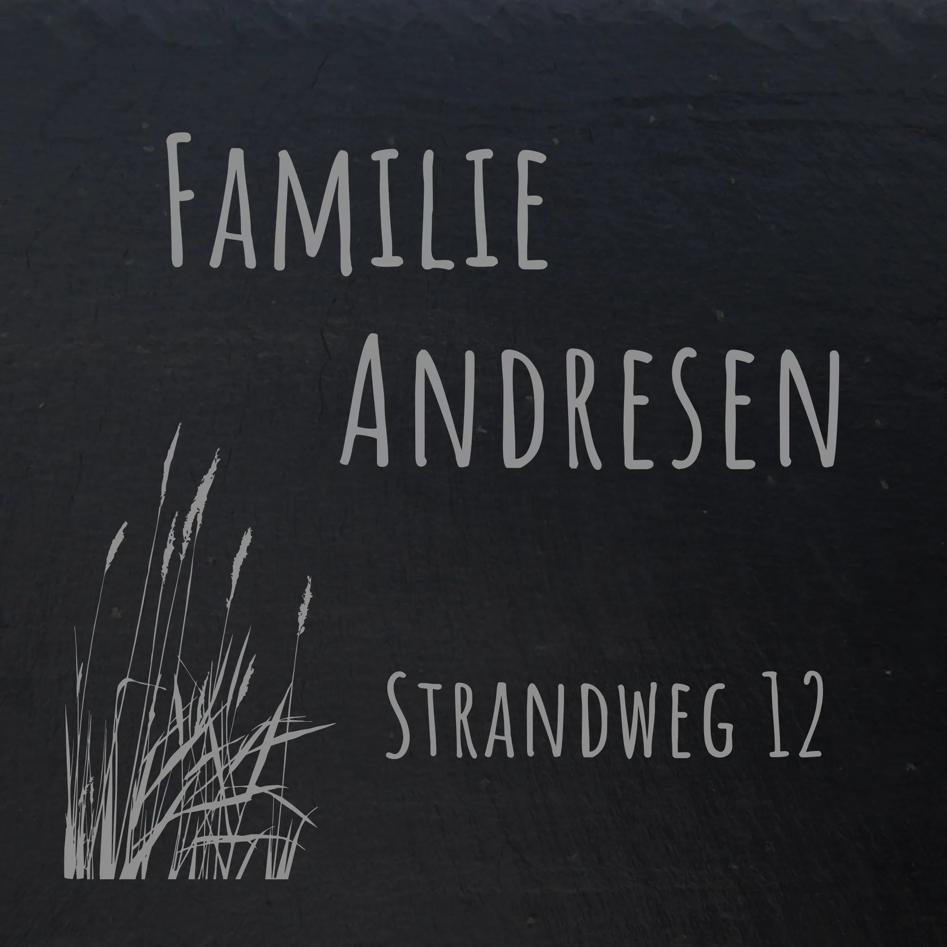 Türschild aus Schiefer - Gravur Motiv STRANDGRAS - Jeske Design