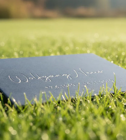 Grave marker, flat stone I, rose motif, for urn grave, made of ceramic