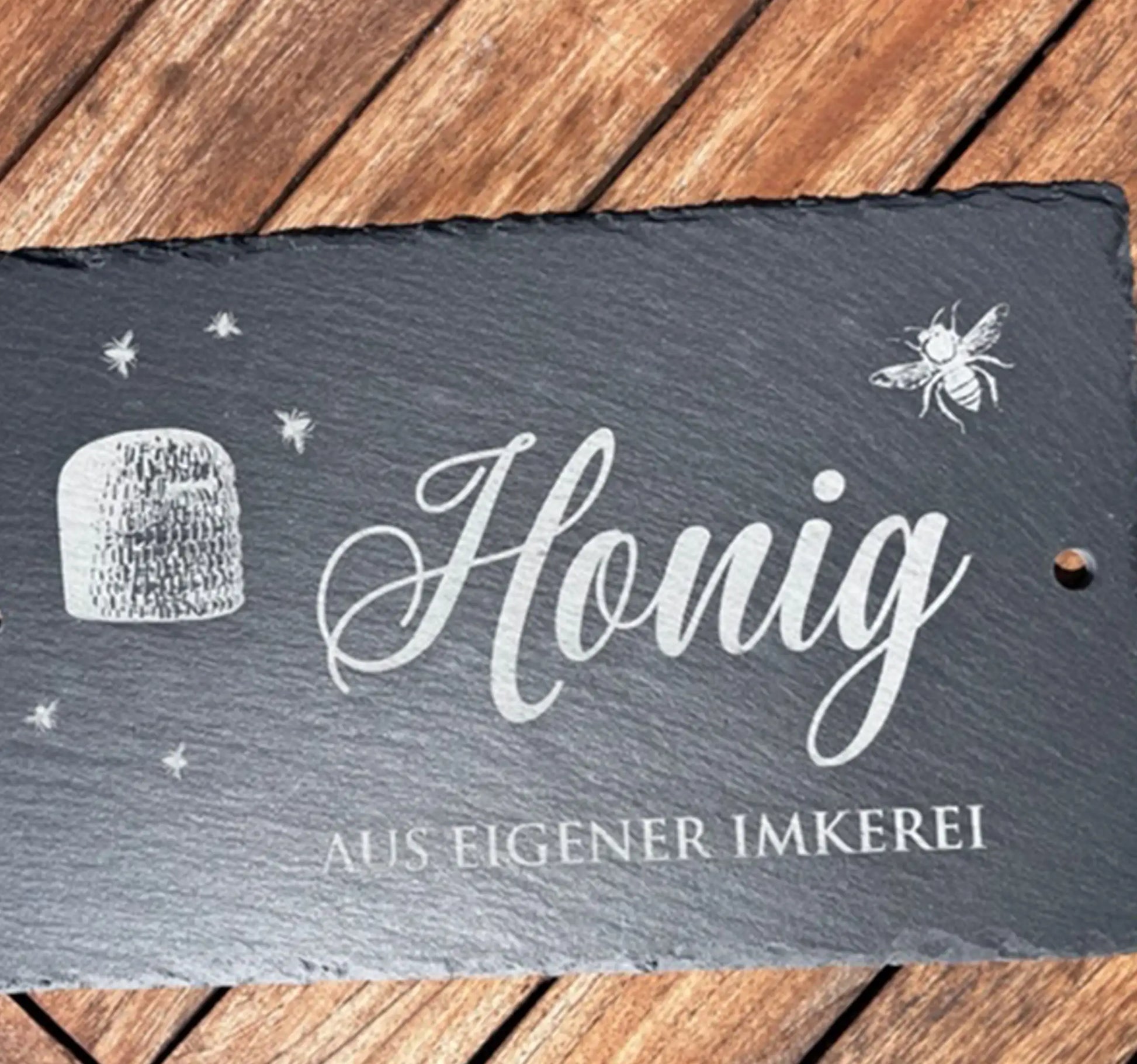 HONIG - personalisiertes Schieferschild für den Imker - Jeske Design