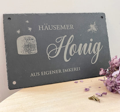 HONIG - personalisiertes Schieferschild für den Imker - Jeske Design