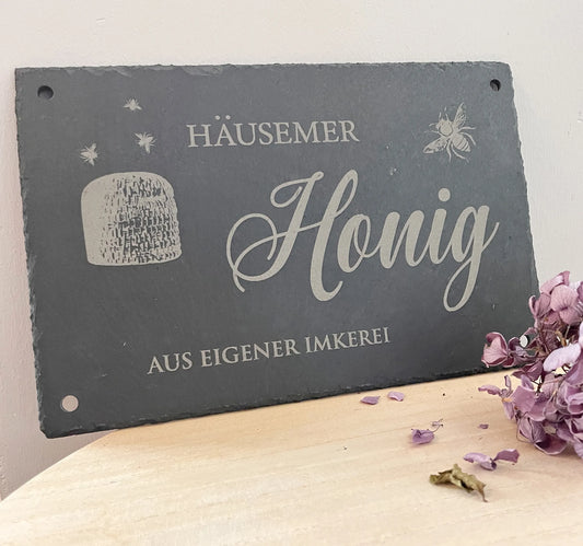 HONIG - personalisiertes Schieferschild für den Imker - Jeske Design