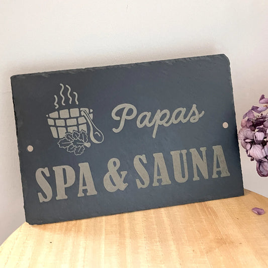 SPA & SAUNA - personalisiertes Schieferschild - Jeske Design