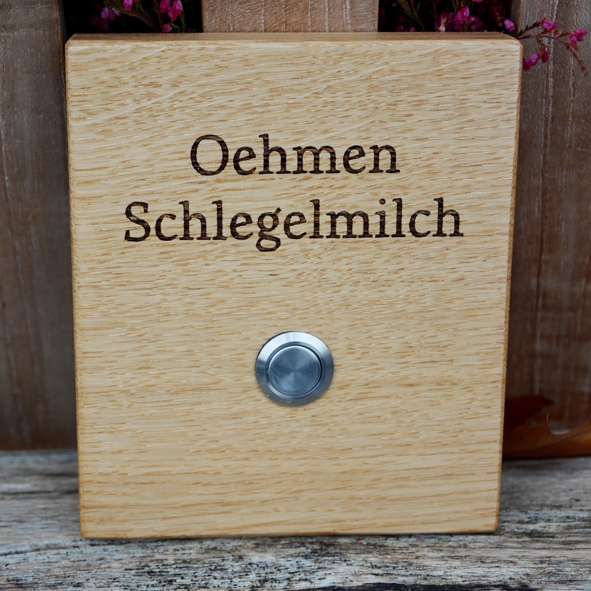Holz Klingelschild aus EICHE - Motiv RÖTTGERS - Jeske Design