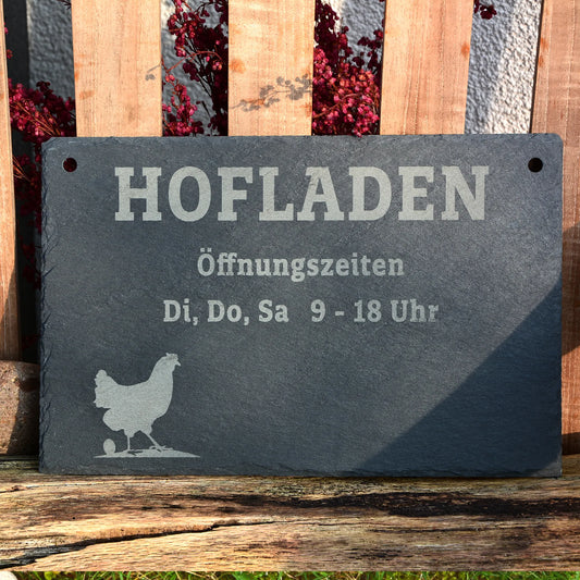 Personalisierbares HOFLADENschild – mit Öffnungszeitenangabe - Jeske Design