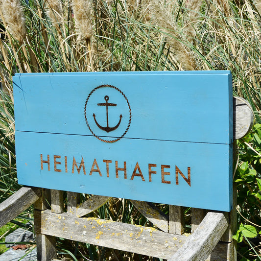 HEIMATHAFEN - Upcycling-Dekoschild Unikat - Jeske Design
