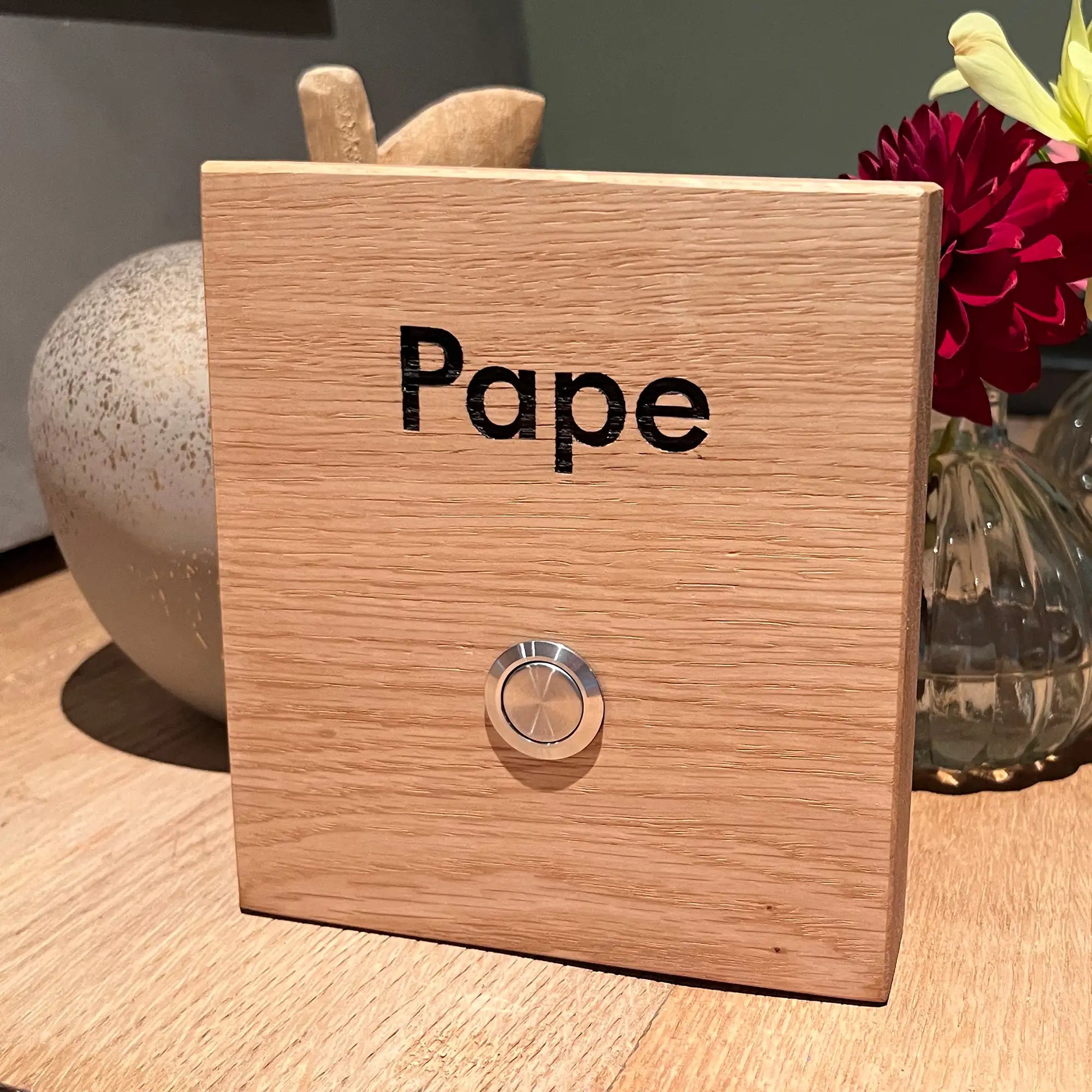 Holz Klingelschild aus Eiche - Motiv HOFFMANN - Jeske Design